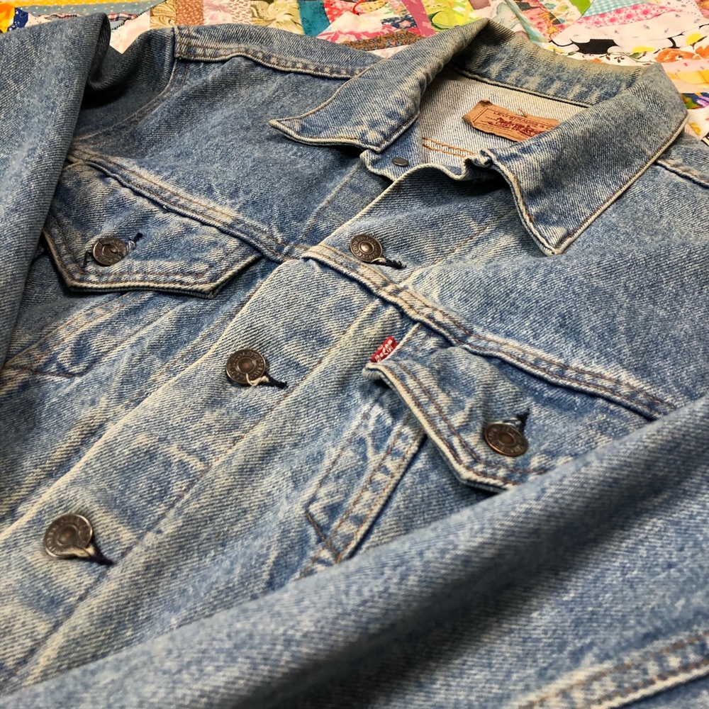 Made in USA Thrashed Levi's Denim Trucker Jacket